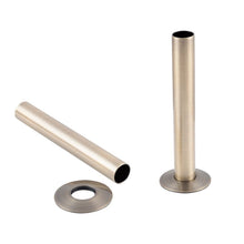 Load image into Gallery viewer, Antique Brass Carron Radiator Pipe Shroud Kits, Plated Radiator Pipe Covers / Shrouds / Collars - 130mm