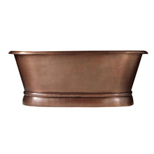 Load image into Gallery viewer, Coppersmith Creations Antique Copper Bath, Roll Top Hammered Copper Bathtub - 1550x787mm