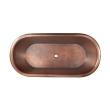 Load image into Gallery viewer, Coppersmith Creations Antique Copper Bath, Roll Top Hammered Copper Bathtub - 1550x787mm