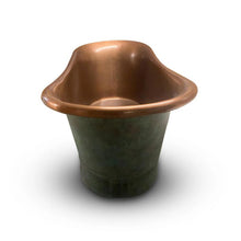 Load image into Gallery viewer, Coppersmith Creations Blue-Green Antique Copper Bath, Roll Top Blue-Green Patina Copper Bathtub - 1700x690mm