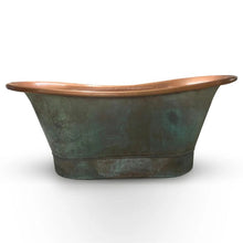 Load image into Gallery viewer, Coppersmith Creations Blue-Green Antique Copper Bath, Roll Top Blue-Green Patina Copper Bathtub - 1700x690mm