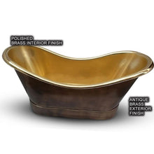 Load image into Gallery viewer, Coppersmith Creations Brass Bateau Bath, Roll Top Antique Brass Bathtub - 1680x815mm