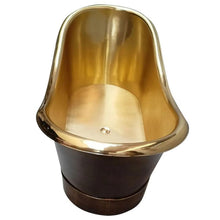Load image into Gallery viewer, Coppersmith Creations Brass Bateau Bath, Roll Top Antique Brass Bathtub - 1680x815mm