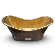 Load image into Gallery viewer, Coppersmith Creations Brass Bateau Bath, Roll Top Antique Brass Bathtub - 1680x815mm