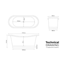 Load image into Gallery viewer, Coppersmith Creations Copper-Nickel Bath, Roll Top Copper-Nickel Bathtub - 1700x690mm