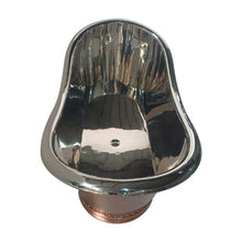 Load image into Gallery viewer, Coppersmith Creations Double Slipper Antique Copper-Nickel Bath, Roll Top Ribbed Base Copper-Nickel Bathtub - 1680x815mm