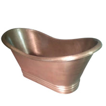 Load image into Gallery viewer, Coppersmith Creations Double Slipper Antique Copper Bath, Roll Top Hammered Copper Bathtub - 1780x840mm