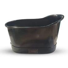 Load image into Gallery viewer, Coppersmith Creations Hammered Black Copper Small Slipper Bath, Small Copper Soaking Bathtub - 1200x685mm