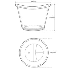 Load image into Gallery viewer, Coppersmith Creations Japanese Style Soaking Copper Bath, Roll Top Copper Soaking Bathtub - 990x800mm