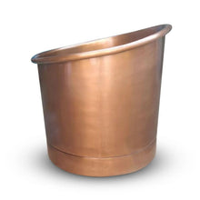 Load image into Gallery viewer, Coppersmith Creations Japanese Style Soaking Copper Bath, Roll Top Copper Soaking Bathtub - 990x990mm
