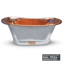 Load image into Gallery viewer, Coppersmith Creations Painted Copper Bateau Bath, Roll Top Painted Copper Bathtub - 1700x690mm