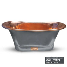 Load image into Gallery viewer, Coppersmith Creations Painted Copper Bateau Bath, Roll Top Painted Copper Bathtub - 1700x690mm