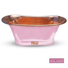 Load image into Gallery viewer, Coppersmith Creations Painted Copper Bateau Bath, Roll Top Painted Copper Bathtub - 1700x690mm