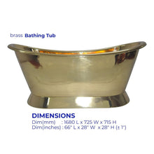 Load image into Gallery viewer, Coppersmith Creations Polished Brass Bateau Bath & Basin Bundle - 1680x725mm