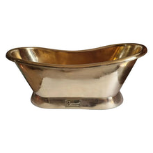 Load image into Gallery viewer, Coppersmith Creations Polished Brass Bateau Bath, Roll Top Polished Brass Bathtub - 1680x725mm