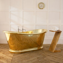 Load image into Gallery viewer, Hurlingham Bulle Brass Bath, Roll Top Brass Bathtub - 1700x740mm