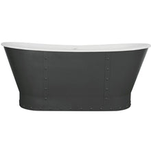 Load image into Gallery viewer, Hurlingham Drayton Freestanding Cast Iron Bath, Roll Top Painted Boat Bath - 1700x670mm