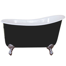 Load image into Gallery viewer, Hurlingham Shelley Freestanding Small Cast Iron Bath, Roll Top Painted Small Slipper Bath With Feet - 1370x730mm