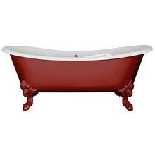 Load image into Gallery viewer, Hurlingham Tebb Freestanding Cast Iron Bath, Painted Roll Top Bath With Feet - 1840x780mm