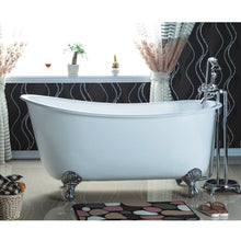 Load image into Gallery viewer, Arroll Ambrose Cast Iron Freestanding Bath, Painted Roll Top Cast Iron Slipper Bath With Feet - 1370x740mmArroll Ambrose Small Freestanding Cast Iron Bath, Painted Roll Top Small Slipper Bath With Feet - 1370x740mm