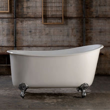 Load image into Gallery viewer, Arroll Ambrose Cast Iron Freestanding Bath, Painted Roll Top Cast Iron Slipper Bath With FeetArroll Ambrose Small Freestanding Cast Iron Bath, Painted Roll Top Slipper Bath With Feet - 1470x740mm
