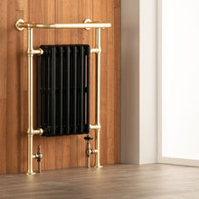 Load image into Gallery viewer, Arroll Cast Iron Towel Radiator, Neo-Classic 4 Column Cast Iron Towel Radiator - 675x965mm Brushed Brass Towel Rail Painted Cast Iron Radiator