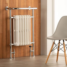 Load image into Gallery viewer, Arroll Cast Iron Towel Radiator, Neo-Classic 4 Column Cast Iron Towel Radiator - 675x965mm Chrome Towel Rail Painted Cast Iron Raditaor