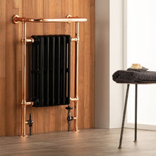 Load image into Gallery viewer, Arroll Cast Iron Towel Radiator, Neo-Classic 4 Column Cast Iron Towel Radiator - 675x965mm Copper Towel Rail Painted Cast Iron Radiator