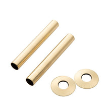 Load image into Gallery viewer, Arroll Radiator Pipe Sleeve Kits, Plated Pipe Covers Shrouds Collars - 300x44mm Old English Brass