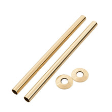 Load image into Gallery viewer, Arroll Radiator Pipe Sleeve Kits, Plated Pipe Covers Shrouds Collars - 300x44mm Antique Brass