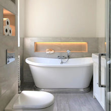 Load image into Gallery viewer, BC Designs Boat Bath, Gloss White Aluminium Plinth - 1580x750mm