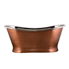 Load image into Gallery viewer, BC Designs Antique Copper-Nickel Bath, Copper Roll Top Boat Bath - 1500x725mm BAC017 BAC016
