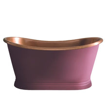 Load image into Gallery viewer, BC Designs Antique Copper Painted Bath, Painted Copper Roll Top Boat Bath - 1500x725mm