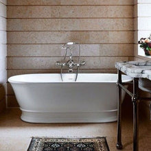 Load image into Gallery viewer, BC Designs Aurelius Cian Freestanding Roll Top Boat Bath, Polished White - 1740x760mm