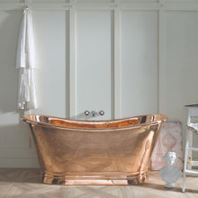 Load image into Gallery viewer, BC Designs Copper Bath, Copper Roll Top Boat Bath - 1500x725mm