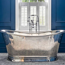 Load image into Gallery viewer, BC Designs Nickel Bath, Nickel Roll Top Boat Bath - 1500x725mm