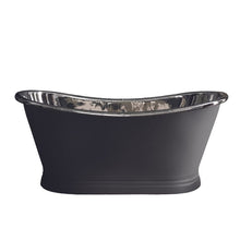Load image into Gallery viewer, BC Designs Nickel Painted Bath, Painted Nickel Roll Top Boat Bath - 1500x725mm