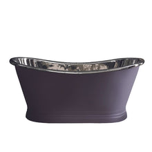 Load image into Gallery viewer, BC Designs Nickel Painted Bath, Painted Nickel Roll Top Boat Bath - 1500x725mm