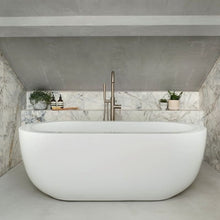 Load image into Gallery viewer, BC Designs Ovali Acrylic Bath, Double Ended Boat Bath, Polished White - 1690x800mm