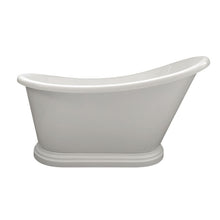 Load image into Gallery viewer, BC Designs Penny Acrylic Small Freestanding Bath, Roll Top Painted Small Slipper Bath - 1360x750mm