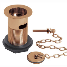 Load image into Gallery viewer, BC Designs Traditional Plug & Chain Bathroom Basin Waste, Slotted Basin Waste, Polished Copper