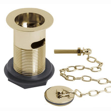 Load image into Gallery viewer, BC Designs Traditional Plug & Chain Bathroom Basin Waste, Slotted Basin Waste, Polished Gold