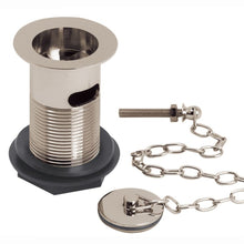 Load image into Gallery viewer, BC Designs Traditional Plug & Chain Bathroom Basin Waste, Slotted Basin Waste, Polished Nickel