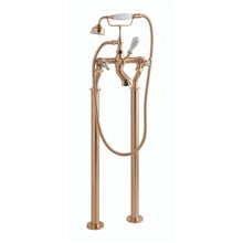 Load image into Gallery viewer, BC Designs Victrion Crosshead Deck-Mounted Bath Shower Mixer, 14 Turn Ceramic Discs CTA020BCO Brushed Copper