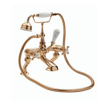 Load image into Gallery viewer, BC Designs Victrion Crosshead Deck-Mounted Bath Shower Mixer, 14 Turn Ceramic Discs CTA020CO Polished Copper