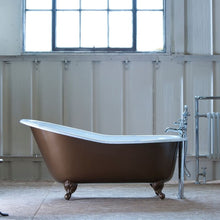 Load image into Gallery viewer, Arroll Bordeaux Cast Iron Freestanding Bath, Painted Roll Top Cast Iron Slipper Bath With Feet - 1700x780mm