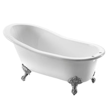 Load image into Gallery viewer, Arroll Bordeaux Cast Iron Freestanding Bath, Painted Roll Top Cast Iron Slipper Bath With Feet - 1700x780mm