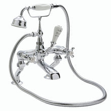 Load image into Gallery viewer, BC Designs Victrion Crosshead Deck Mounted Bath Shower Mixer 1/4 Turn Ceramic Discs CTA020 Polished Chrome