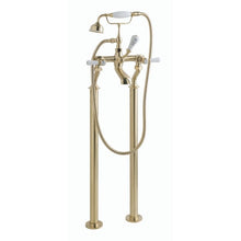Load image into Gallery viewer, BC Designs Victrion Lever Deck Mounted Bath Shower Mixer 1/4 Turn Ceramic Discs CTB120BG Brushed Gold