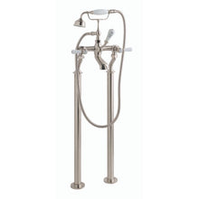 Load image into Gallery viewer, BC Designs Victrion Lever Deck Mounted Bath Shower Mixer 1/4 Turn Ceramic Discs CTB120BN Brushed Nickel